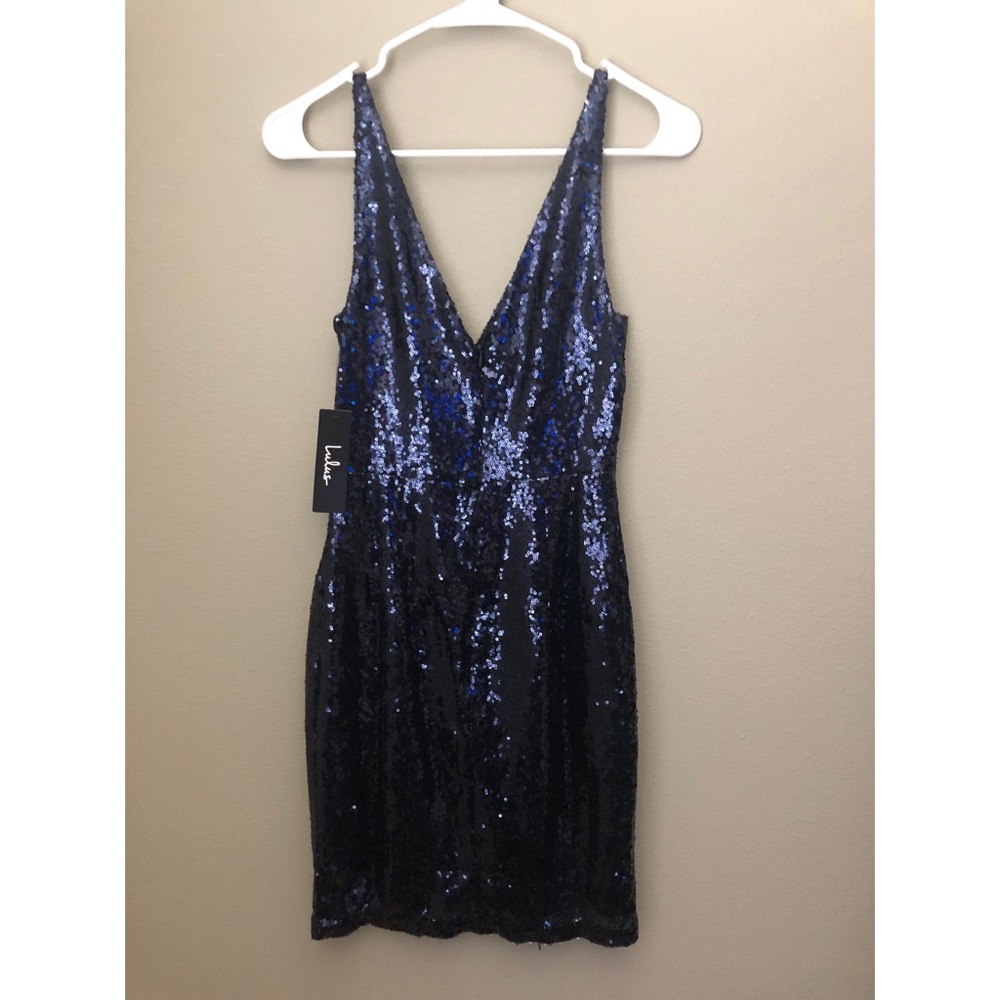 Navy sequence bodycon dress - Picture 4 of 5